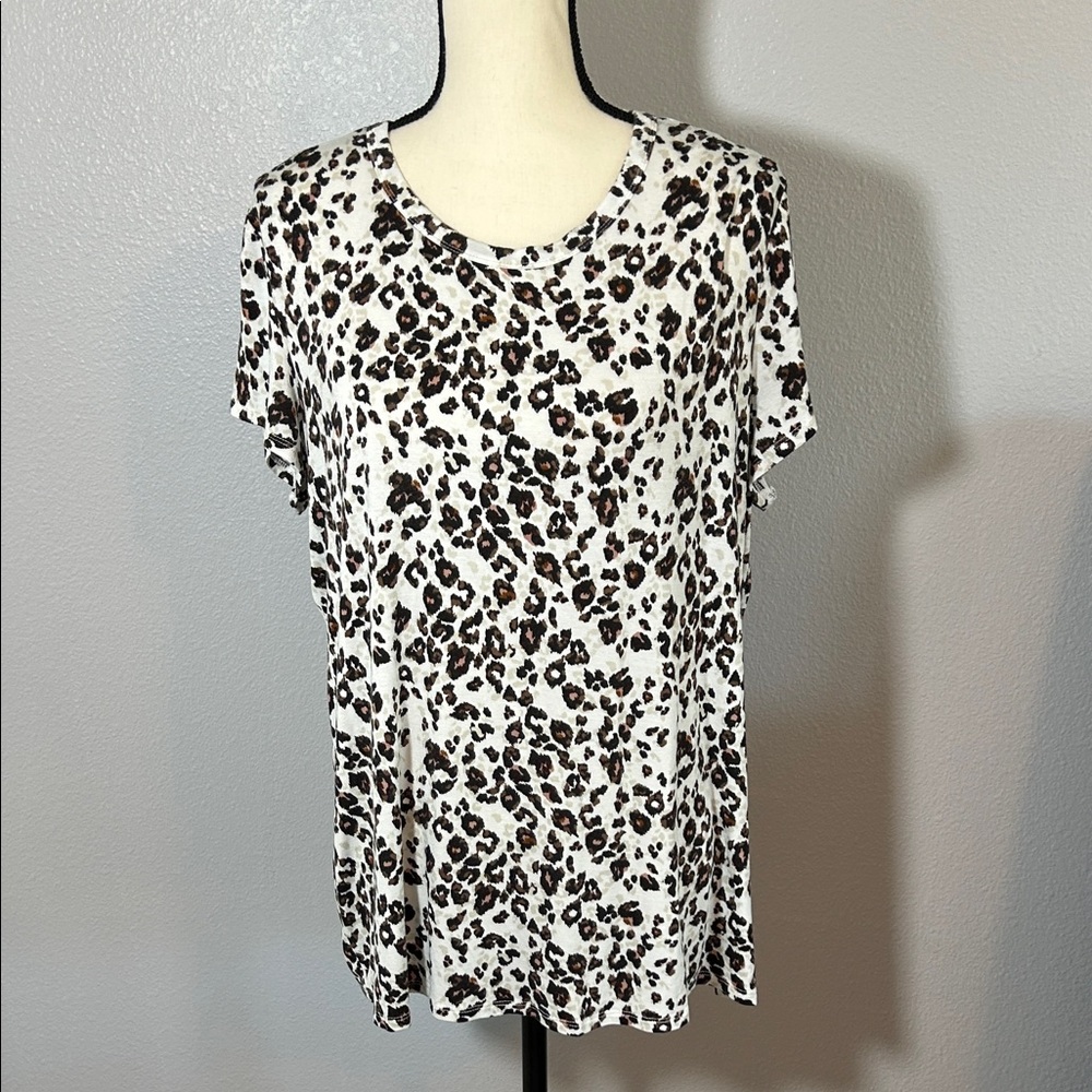 Maurices Leopard Print Short Sleeve Top